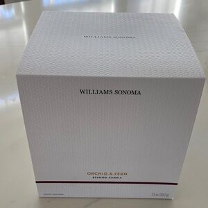 Williams Sonoma White Orchid & Fern Candle